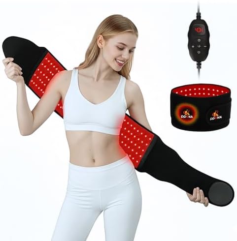 Red Light Therapy for Body,120 LEDs Infrared Light Therapy Wrap Belt for Waist,Upgraded 3 in 1 Led Beads,660nm Red Light &850nm Near Infrared Light Device for Back with Timer by PPOKK