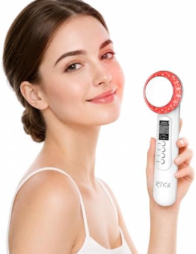 Rika LED facial massager. Photo LED light therapy Facial Massager, Light Therapy Device for Acne, Vibration Skin Firming Care by RIKA