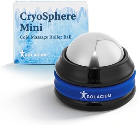 Solacium CryoSphere Mini - Stainless Steel Cold Massage Roller Ball - Handheld Massage Tool for Sore Muscles, Shoulders, Arms, Neck, Back, and Feet by Solacium