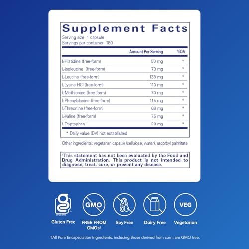 Pure Encapsulations Essential Amino Acids, 180 Capsules - Image 2