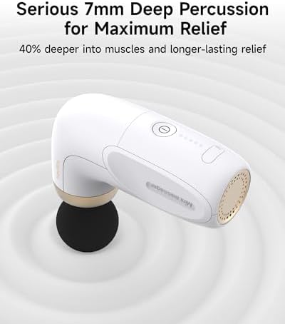 HEYCHY A1 Super Mini Massage Gun, Portable Deep Tissue Massager, White - Image 2