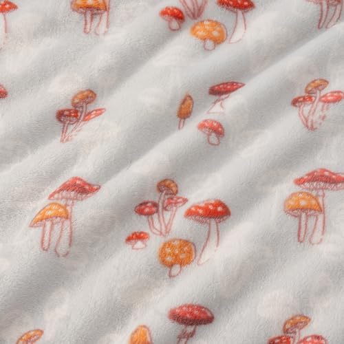 Berkshire Blanket-Classic Heavyweight Warm Soft Printed VelvetLoft® Plush Blanket, King Size Soft Fuzzy Blanket for Couch Sofa Bed, Mushroom Field Grey, 90in x 108in - Image 7