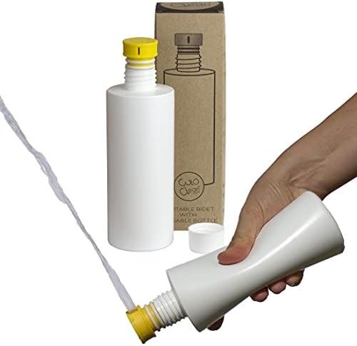 CuloClean Portable Bidet for Toilet or Travel (Yellow). Peri Bottle for Men and Women. Handheld Spray. Bath Essentials (CuloClean + Bottle, 1pcs Yellow) by CuloClean