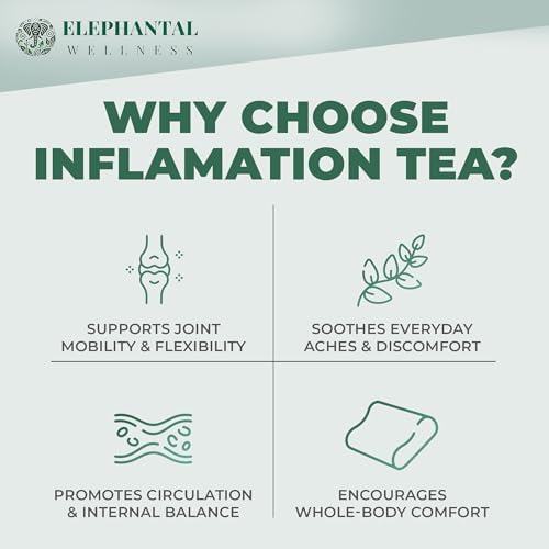 Elephantal Wellness Premium Inflammation Herbal Tea | Comfort & Mobility Blend with Turmeric, Boswellia, White Willow Bark & Ginger | Handmade, Non-GMO, Caffeine-Free Loose Leaf, 2oz, 20 Servings - Image 3
