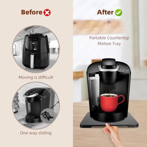 360°Rolling Tray Bamboo Kitchen Appliance Slider for Coffee Maker Pot - Image 3