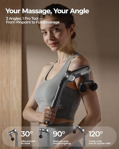 KingPavonini Foldable Massage Gun Deep Tissue, Grey, Model JA-G7 - Image 3