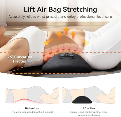 3-in-1 Electric Lumbar Support Pillow, Triple Fusion Back Massager with Heat & Massage & Traction, Back Massager for Pain Relief Deep Tissue, Designed for Daily Back Relaxation and Spine Support - Image 3
