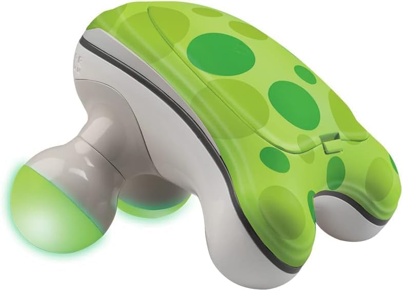 Homedics Ribbit Mini Handheld Massager,Vibrating Electric Massager with Comfort Grip and LED Light,Batteries Included,Comes in Variable Colors,Green,Blue or Pink (Color May Vary),(Pack of 9) by Homedics