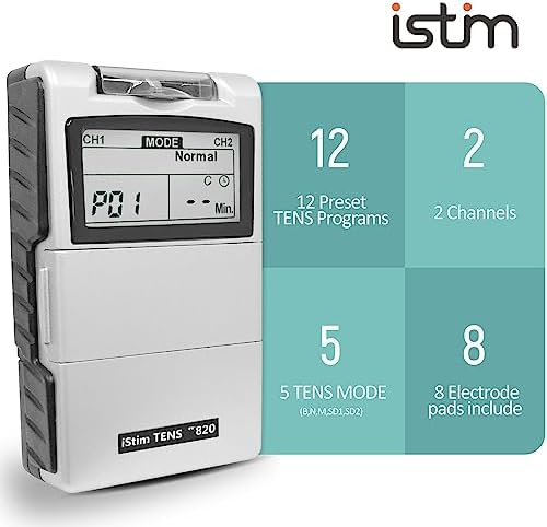 iStim Tens Unit Stimulator Machine - EV820 with 8 Electrodes Japanese Gel for Pain Management, Back Pain and Rehabilitation - Image 3