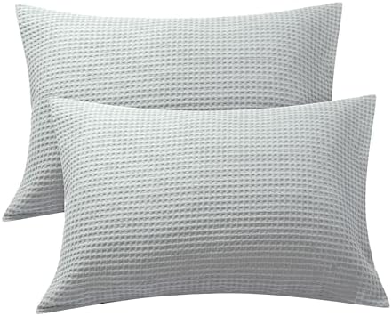 Zaizaihome 100% Egyptian Cotton Waffle Weave Pillowcases Queen Size 2 Pack by ZaizaiHome