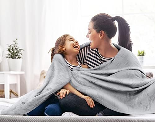 Utopia Bedding 100% Cotton Thermal Blanket Cool Grey King, 90x108 Inches - Image 4