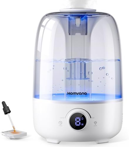 Homvana 4L Top-Fill Cool Mist Humidifiers for Bedroom, Large Room Plants by Homvana