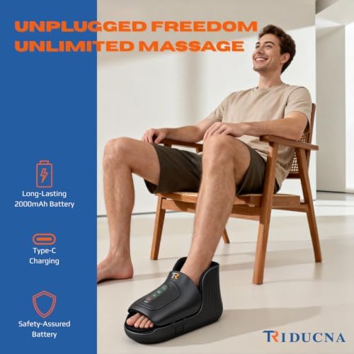 TRIDUCNA Foot and Ankle Massager with Heat - Electric Feet Massage Machine with Deep Kneading and Air Compression for Plantar Fasciitis, Foot Muscle Relax at Home or Office, Fathers Day Gift - Image 5