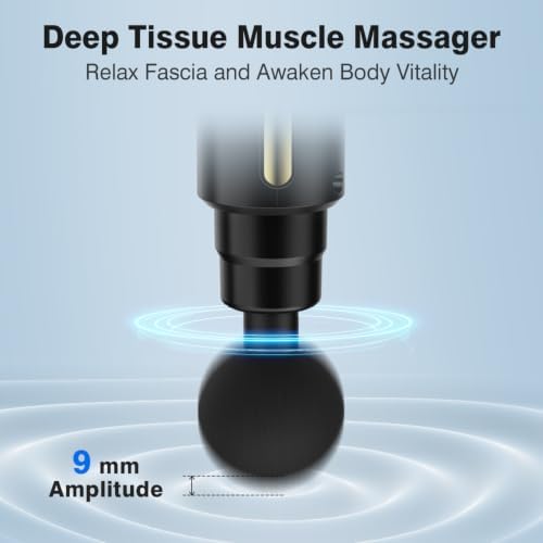 cotsoco Mini Handheld Massage Gun, Deep Tissue with 6 Speeds, Cordless Muscle Massager with 4 Heads,Type-C Charging, Travel Size, Best Gifts - Image 3