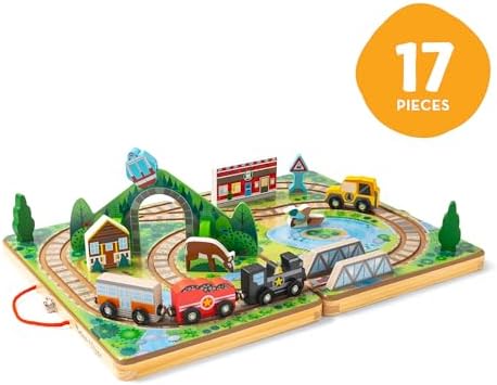 Melissa & Doug Take-Along Railroad Tabletop Playset with Wooden Train Toys, Animals & Scenery Play Pieces, Preschool Learning Toys for Girls & Boys 3+ - FSC Certified - Image 6
