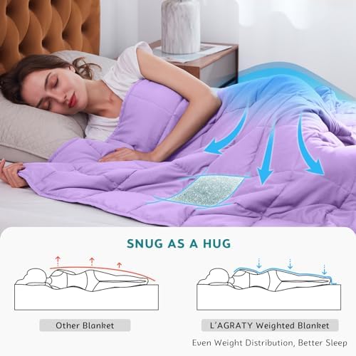 L'AGRATY Weighted Blanket - 48"x72" 20lbs Cooling Breathable Heavy Blanket with Glass Beads for Adult All-Season - Image 3