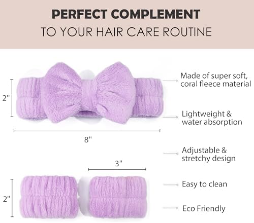 Ayesha Spa Headband and Wristband Set for Washing Face Skincare Makeup - Image 2