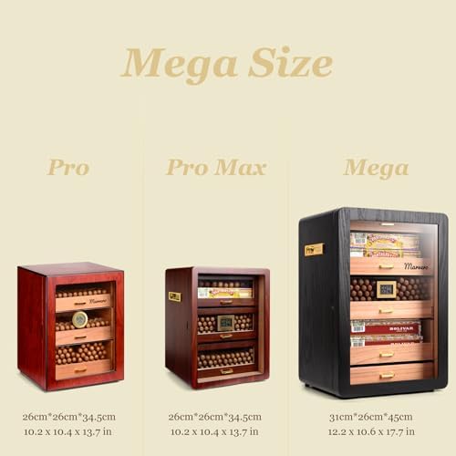 300-Count Black Cigar Humidor Cabinet with Digital Hygrometer - Image 4