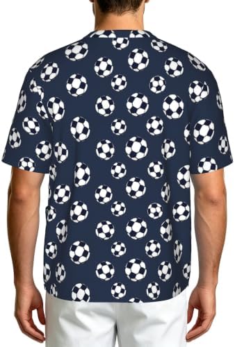 Men's Scrub Top,V-Neck Spill Wrinkle Resistant,3 Pockets-Soccer Ball (2) - Image 2