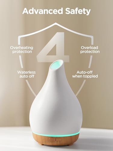 InnoGear 300ml Ceramic Essential Oil Diffuser, Diffusers for Home, White - Image 4