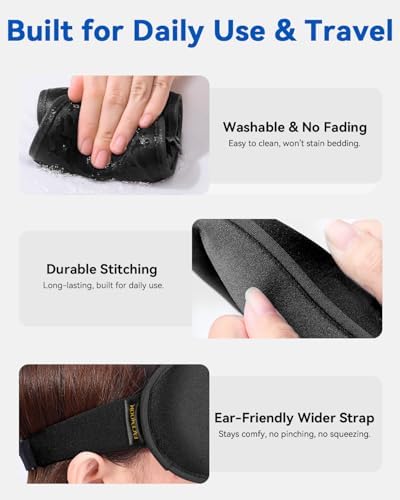 FACEMOON Blackout Weighted Eye Mask, 3D Sleep Mask for Men, Travel Gadgets - Image 6