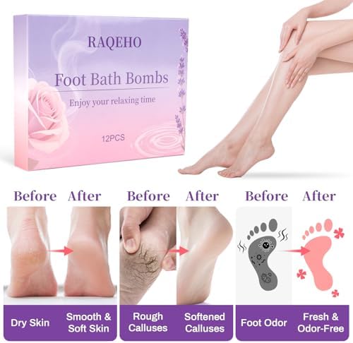 Foot Bath Bombs Gift Set - 12PCS Rose Lavender Aromatherapy Foot Soak Individually Wrapped with Sea Salt for Dry Cracked Softener Exfoliator Foot Spa Pedicure Supplies Birthday Mothers day Gift - Image 6