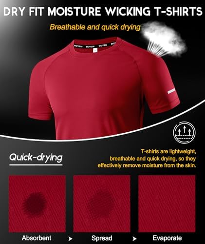 Boyzn 1, 3, 5 or 7 Pack Men's Workout Running Shirts, Dry Fit Moisture Wicking T-Shirt, Gym Athletic Short Sleeve Tee Shirts - Image 6