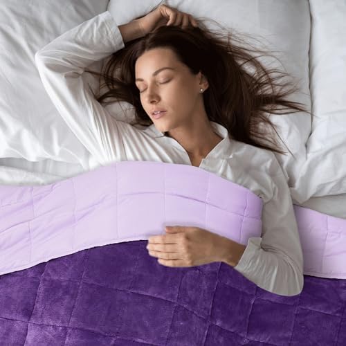 MOTRIP Soft Weighted Blanket, Purple, 60 * 80, 15LBS - Image 3