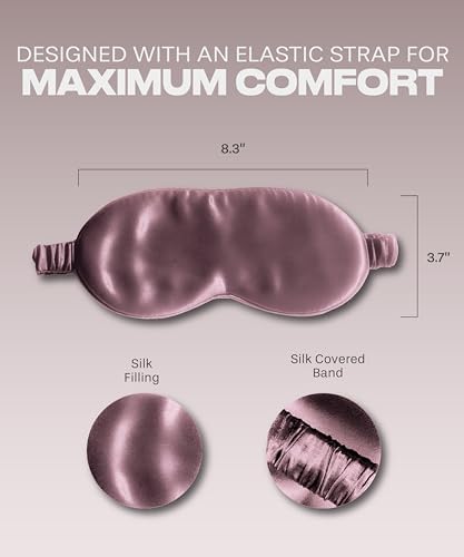 SUNDAYSILKS™ Exclusive Mulberry Silk Sleep Mask | Soft Eye Covers, Blackout Sleeping Mask for Women & Men | Silk Eye Mask for Sleep, Travel, and Relaxation | Antifaz para Dormir [Deep Muave] - Image 6