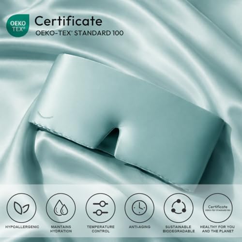 100% Pure Mulberry Silk Sleep Mask – Luxury Ultra Soft Light Blocking Eye Mask with Face-Hugging Fit & Adjustable Strap for Deep Sleep, Travel & Relaxation (Blue Belle) - Image 5