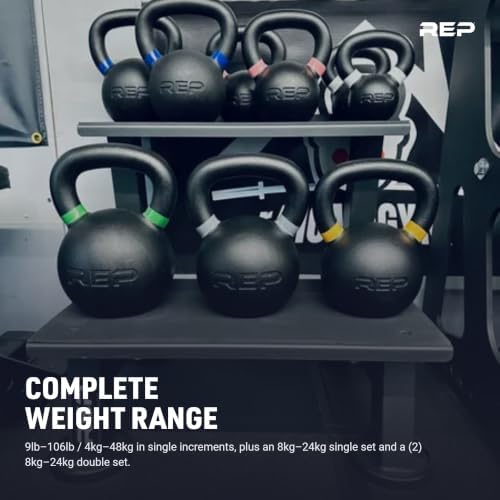 REP Fitness Kettlebell Set and Singles, 4kg to 24kg, 9lb to 53lb Weight Range, Cast Iron, Strength Exercise Training, Home Gym, Power Workout Equipment, Free Weights, Dumbbell Alternative - Image 2