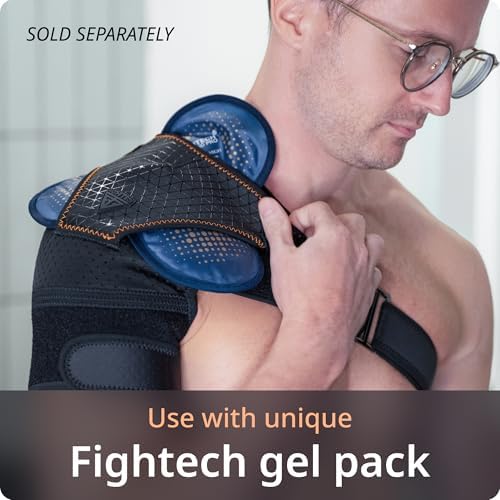 FIGHTECH Rotator Cuff Shoulder Brace for Men and Women - 2 Sizes - Shoulder Support - Pain Relief - Copper Black - Large - Fits Most Men - Bicep 12-17" - Image 5