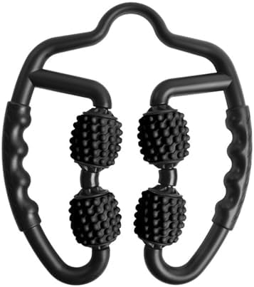 4 Wheels Foam Roller Muscle Massager for Leg Neck Hand Arm,Trigger Point Muscle Relax Massager Indoor Sports Yoga Bodybuilding Equipment (Black) by PCSCER