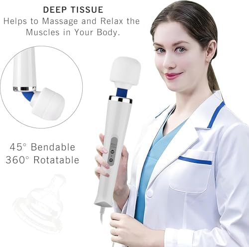 AEVEONE Personal Massage Device - Handheld Vibration Massager - Powerful Wired Wand - Best for Travel - Magic Stress Away - Perfect on Back Legs Hand Pains and Sports Recovery - White - Image 6