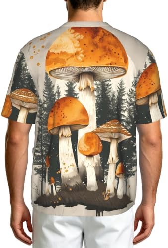 Men's Scrub Top,V-Neck Spill Wrinkle Resistant,3 Pockets-Mushroom Forest (1) - Image 2
