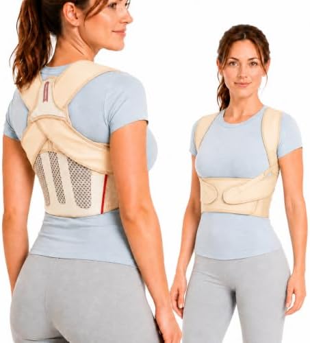 Posture Corrector for Women, Beige Back Straightener for Rounded Shoulders by Unknown