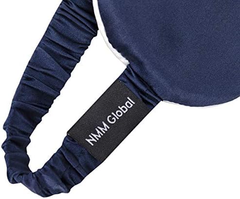 Mulberry Natural Silk Sleep Mask for Women & Men with Elastic Strap, Super Soft Sleeping Eye Mask, Size M, (Navy Blue) - Image 3