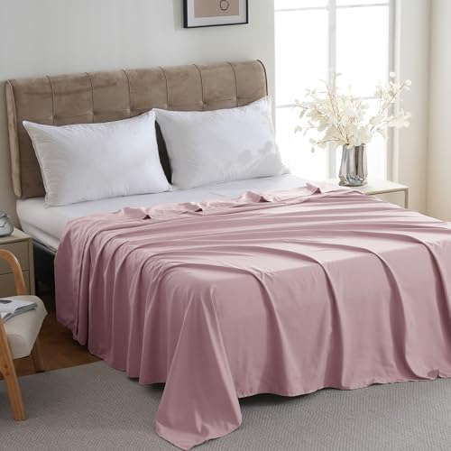 ZPECC Bulk Flat Sheets Only Queen Size 6 Pack, Easy Sort Top Bed Sheet by Color-Coded Label, Soft Durable Brushed Microfiber Fabric Hotel Airb&bs Essentials for Hosts, 90"x102", Pink - Image 2