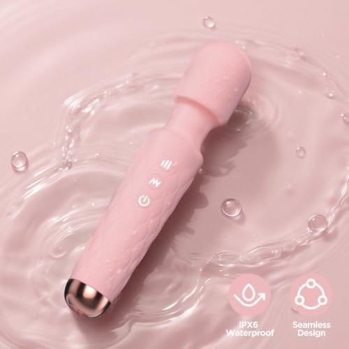 Personal Massager - 4H Max Runtime & Ultra-Quiet - Waterproof - 20 Modes 8 Speeds for Deep Tissue Back Massage, Post-Workout Recovery and Neck Muscle Relaxation(Pink) - Image 4