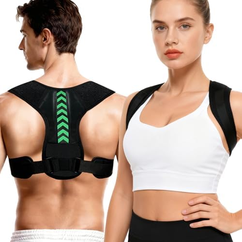 Posture Corrector for Women and Men, Adjustable Back Brace Posture Corrector for Upper & Mid Spine Support, Breathable Back Brace for Improving Neck, Shoulder and Back Posture Pain Relief by Unknown
