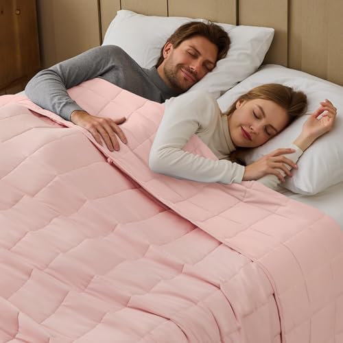 Weighted Blanket for Adults 20lbs, 80"x87", King Size Cooling Heavy Throw Blanket for 180-220lbs, Microfiber Soft Big Blankets Weighted Comforter, Pink by BETU