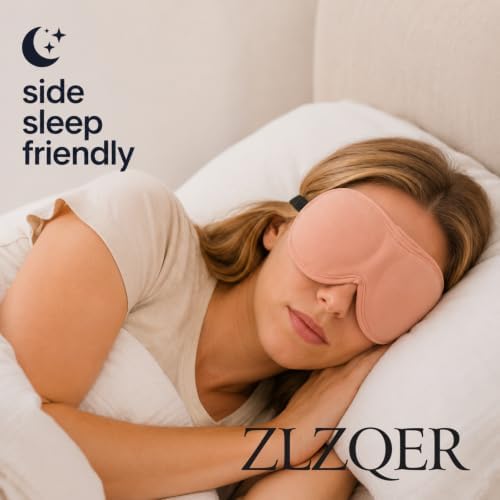 Ultra-Thin 3D Sleep Mask for Women, Contoured Eye Mask for Side Sleepers, Deep Eye Cups for Lash Extensions, Soft Breathable Lightweight Sleep Mask for Travel, Yoga & Meditation (Pink) - Image 4