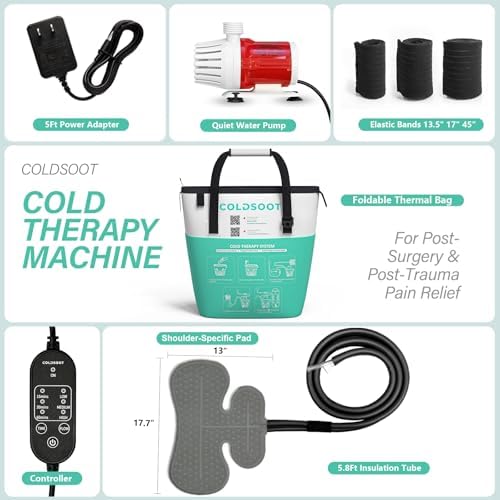 Cold Therapy Machine for Shoulder with Programmable Timer, Portable Ice Machine for Shoulder After Surgery, Lightweight Replacement Recovery System, Cryotherapy Pain Relief - Image 5