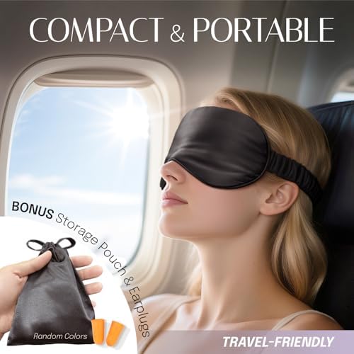 OLESILK Silk Sleep Eye Mask Blindfold with Double Layer Silk Filling for Full Night's Sleep, Luxury Eye Cover Eyeshade for Women Men with Travel Bag and Ear Plugs, Taupe - Image 6