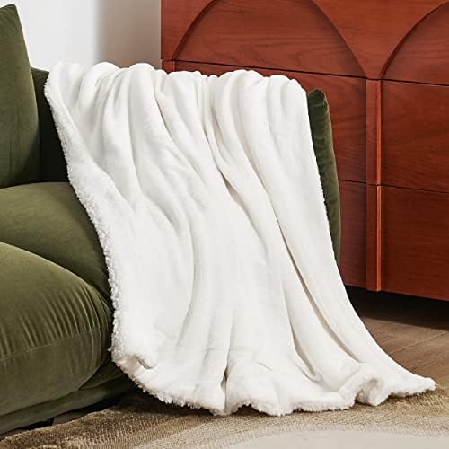 Bedsure GentleSoft Sherpa Fleece Twin Size Blanket for Couch, Non-Heated, Thick and Warm Throw for Women and Men, Soft Fuzzy Plush Twin Blanket for Winter, White, 60x80 Inches - Image 3