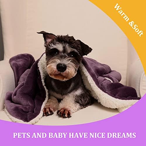 NANPIPER Baby Sherpa Blanket,Warm Toddler Throw Blanket,Soft Newborn Fleece Blanket for Winter (Cassis Purple,30x40 inches) - Image 2