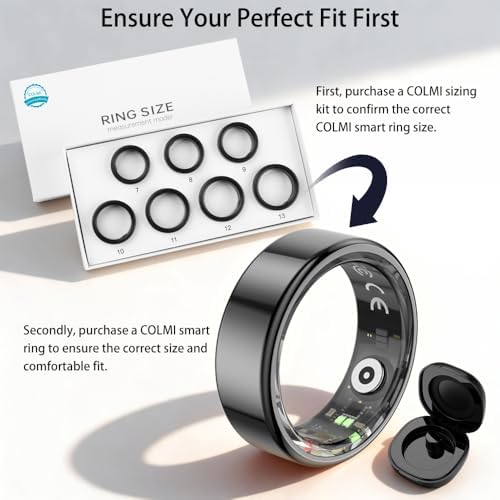 Smart Ring for Women, Health Tracker & 5ATM, COLMI R02. (Black, 10#) - Image 2