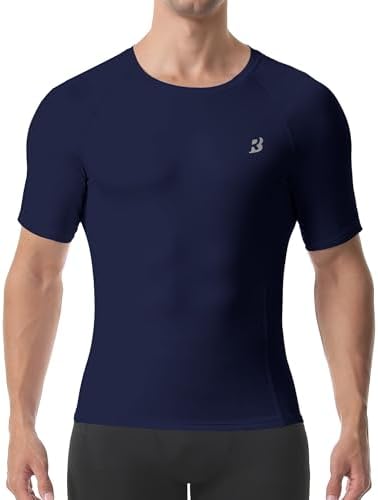Roadbox Compression Shirt Men Short Sleeve, Cool Dry Base Layer Athletic Undershirts, Workout T-Shirt for Sports Gym Running - Image 2