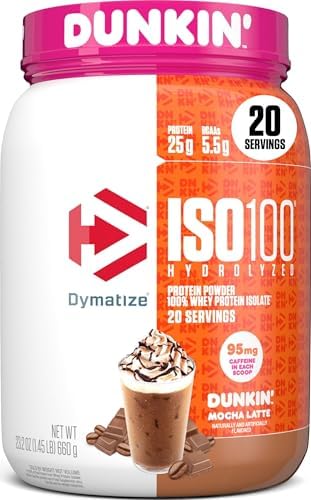 Dymatize ISO100 Protein Powder +Energy, 100% Whey Isolate, Mocha Latte by DymatizeNutrition