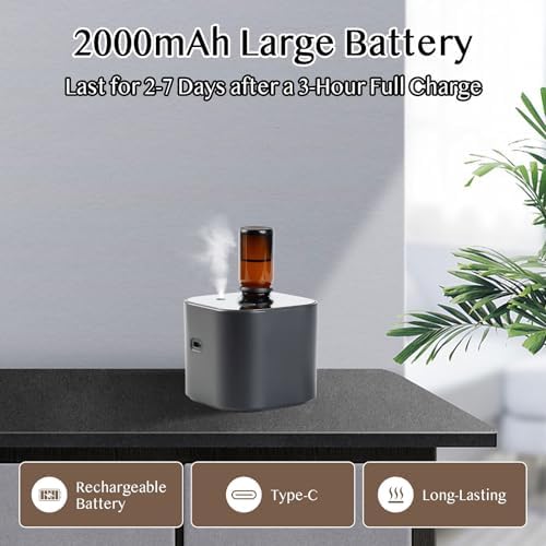 Waterless Essential Oil Diffuser, Portable Aroma Diffuser, Battery Operated, 3 Mist Modes, Aromatherapy Diffuser for Essential Oils, Cordless Scent Air Machine for Home, Office, Small Room, Black - Image 4